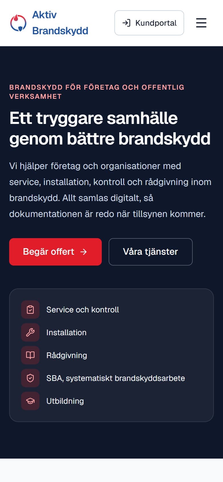 Aktiv Brandskydd i mobilen